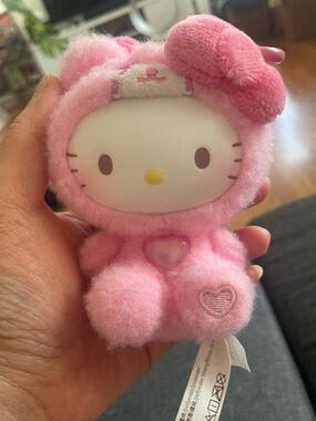 Hello Kitty x Top Toy Pink Plush Keychain Heart Clip Sanrio